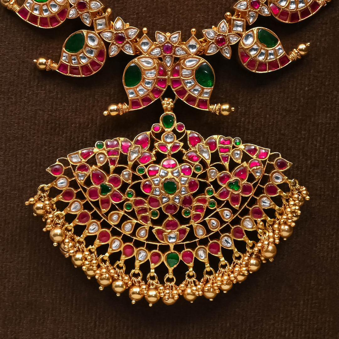 Silver Kundan Mango Necklace