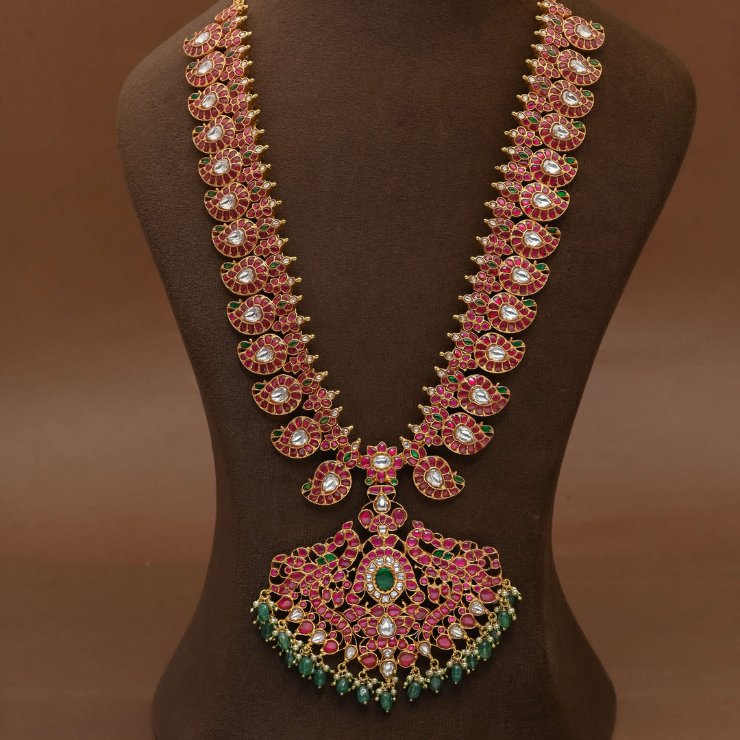 Silver Kundan Mango Necklace