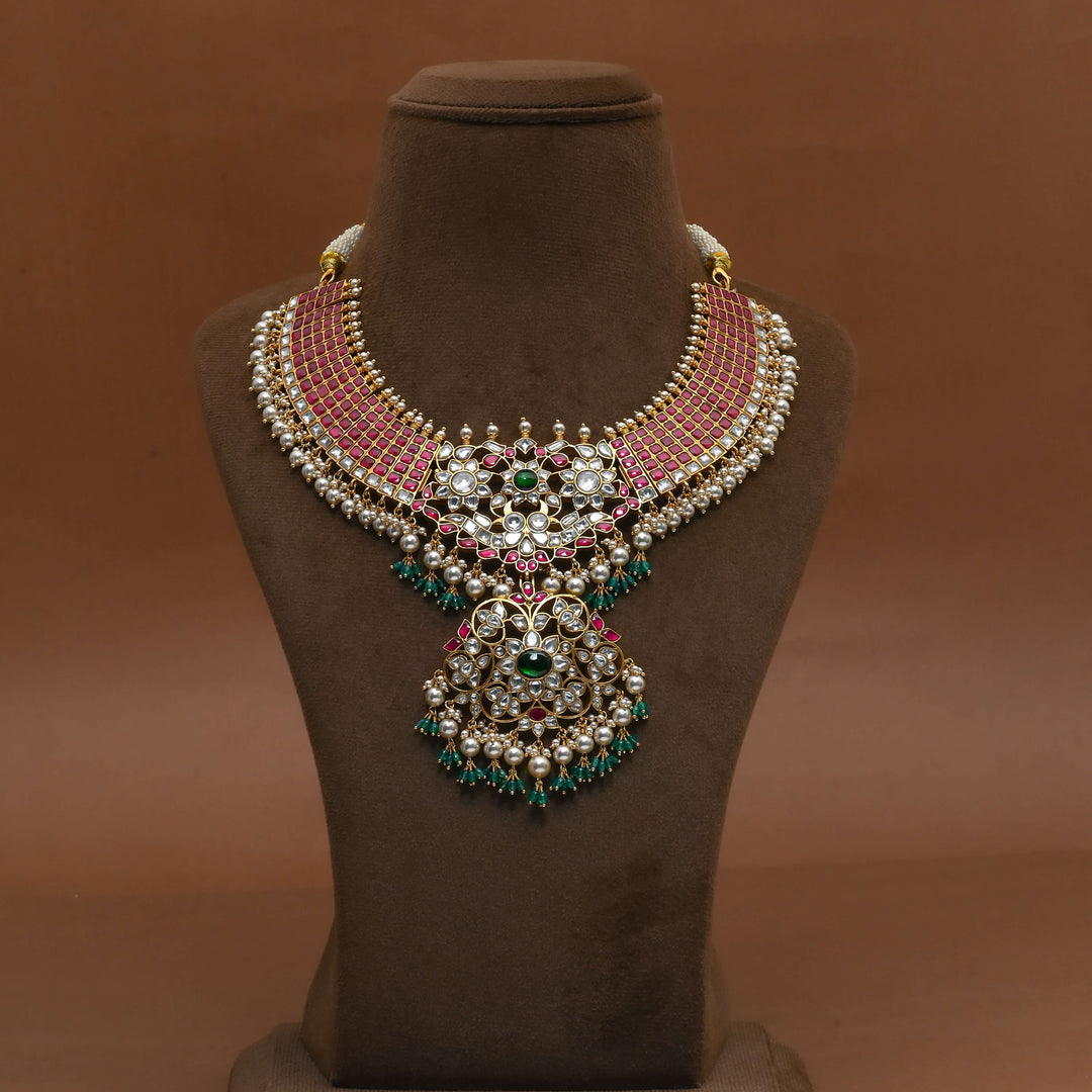 Silver Kundan Necklace