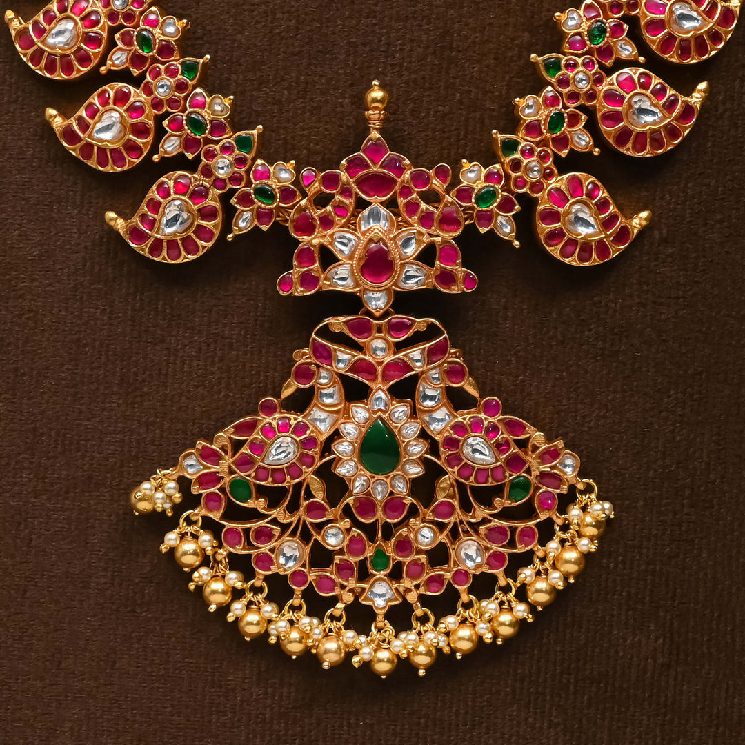 Silver Kundan Mango Necklace