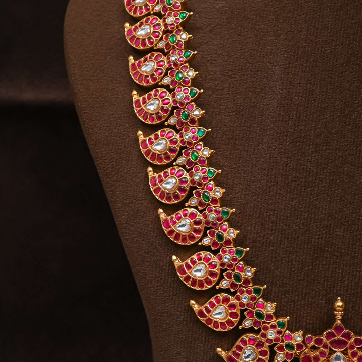Silver Kundan Mango Necklace
