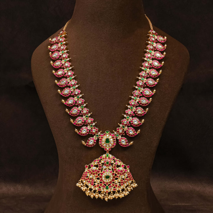 Silver Kundan Reversible Mango Necklace