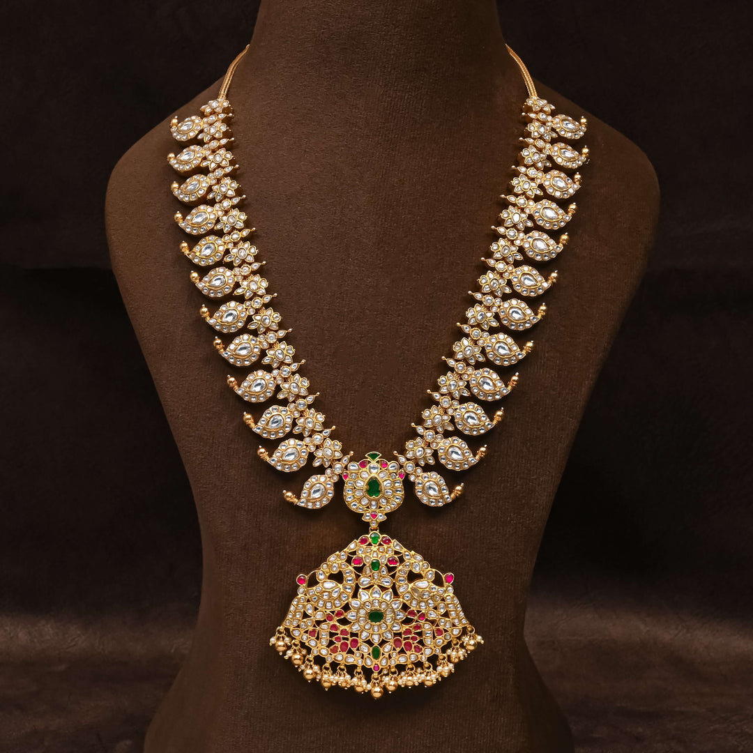 Silver Kundan Reversible Mango Necklace