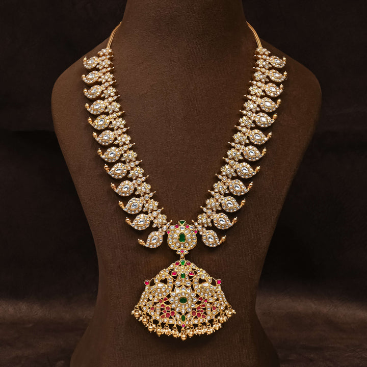 Silver Kundan Reversible Mango Necklace