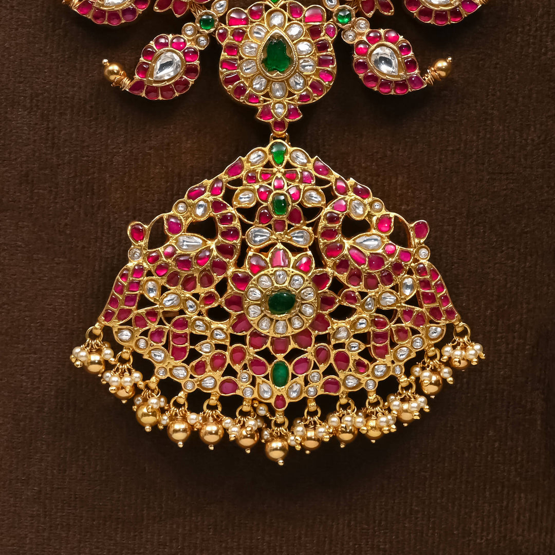 Silver Kundan Reversible Mango Necklace