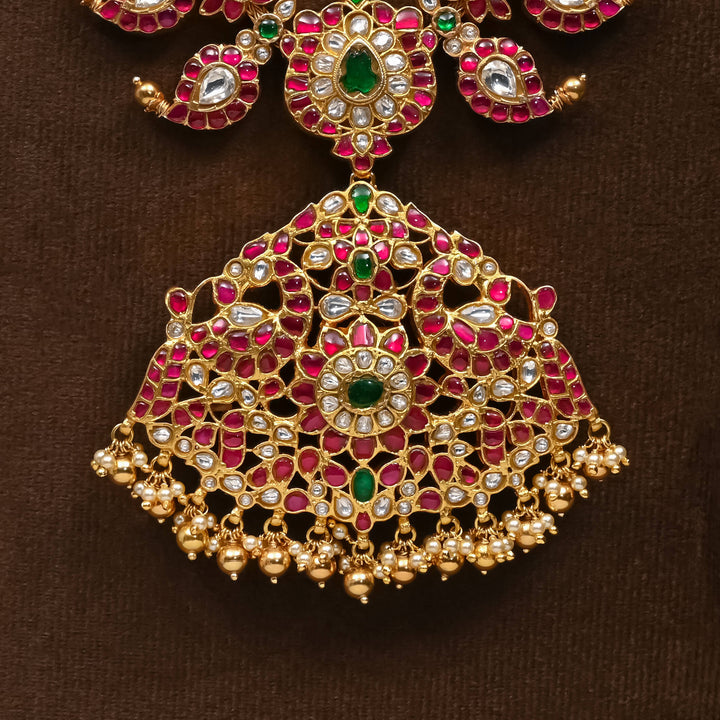 Silver Kundan Reversible Mango Necklace