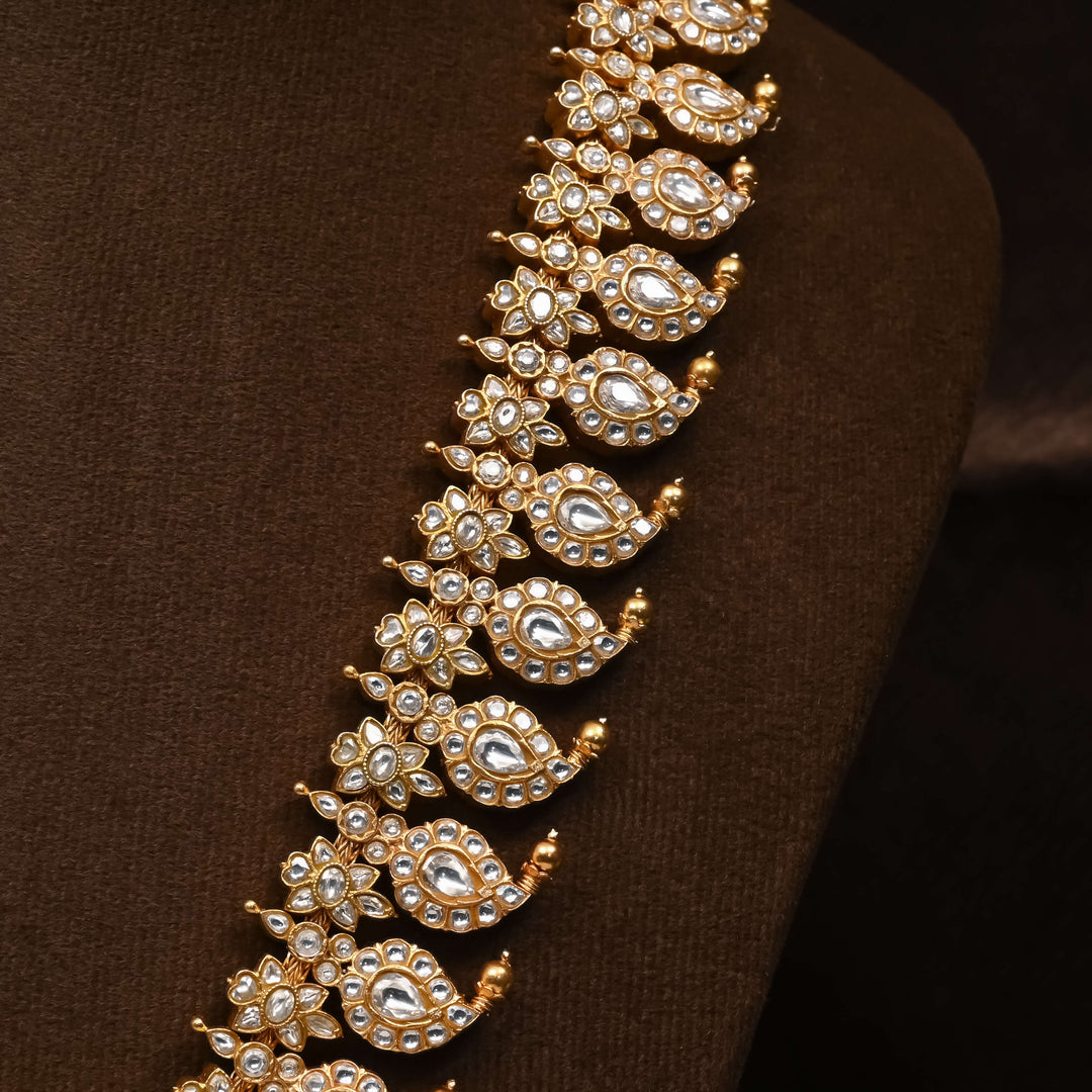 Silver Kundan Reversible Mango Necklace