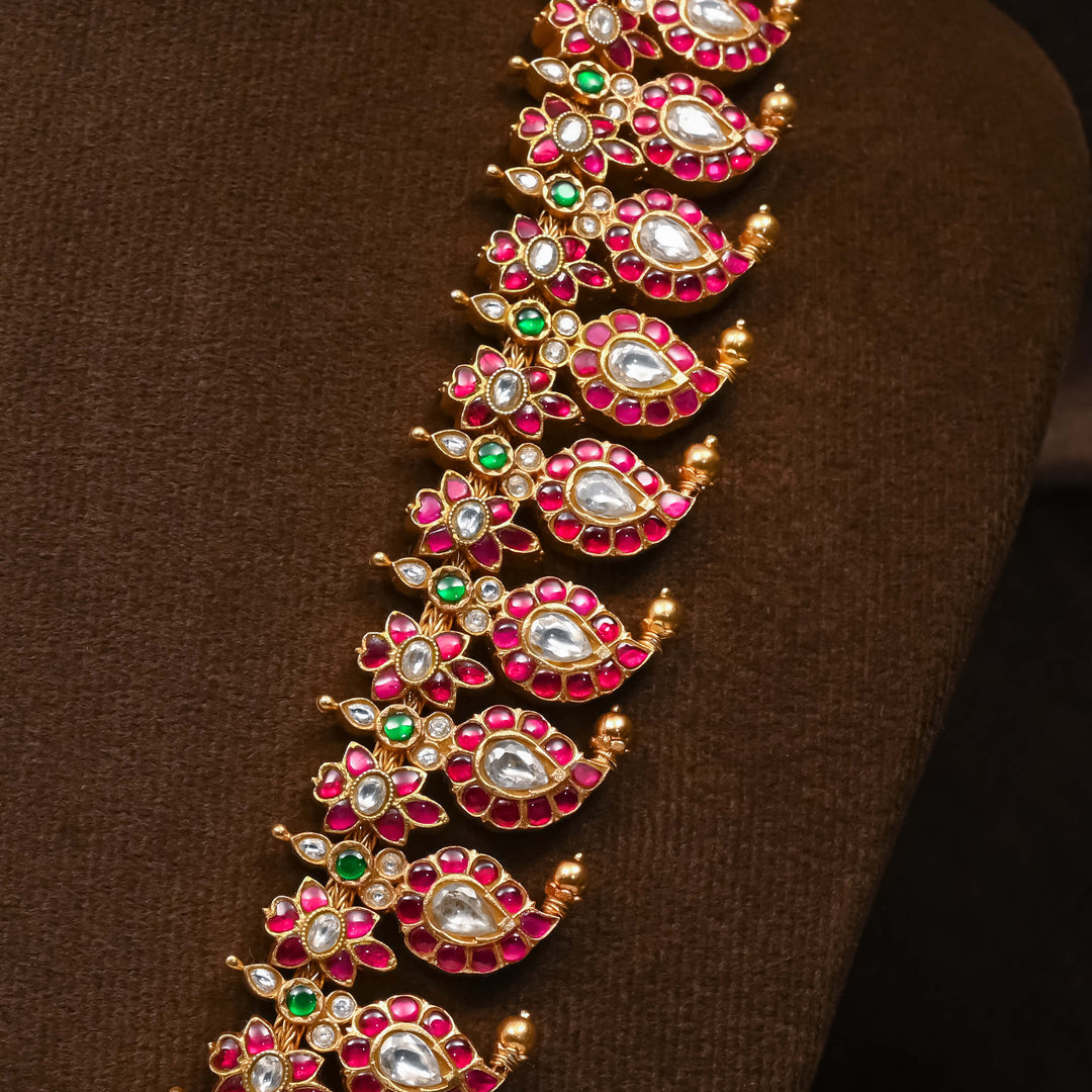 Silver Kundan Reversible Mango Necklace
