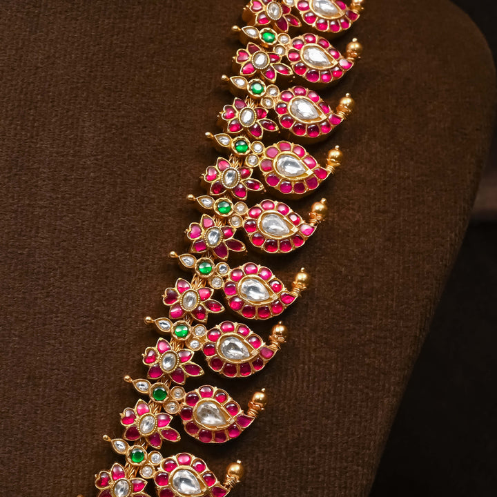 Silver Kundan Reversible Mango Necklace