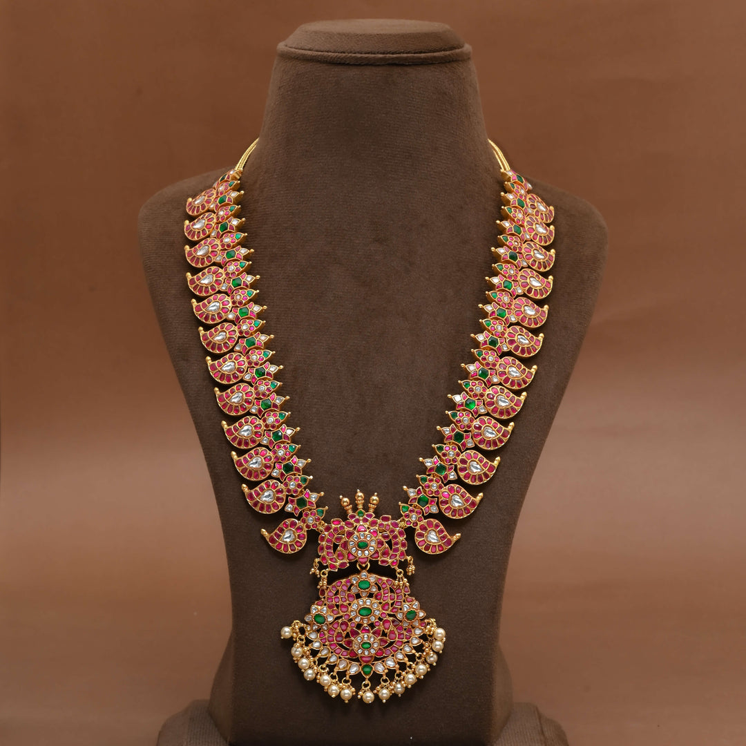 Silver Kundan Mango Necklace
