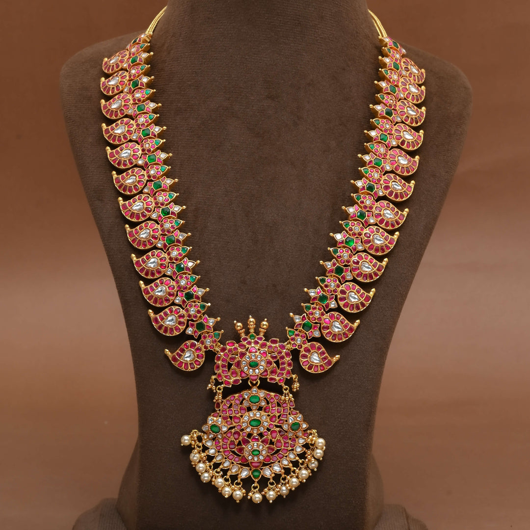 Silver Kundan Mango Necklace
