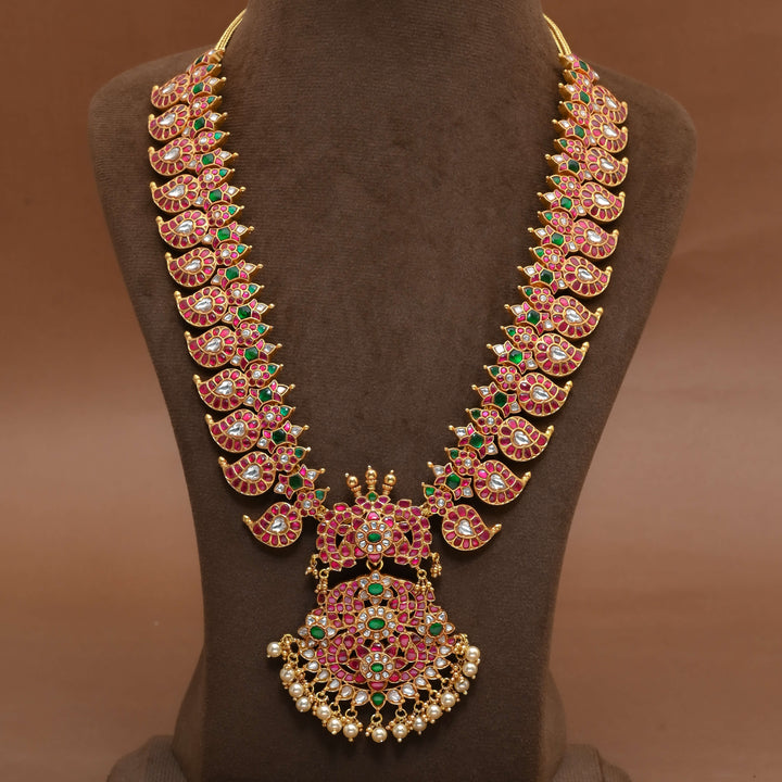 Silver Kundan Mango Necklace