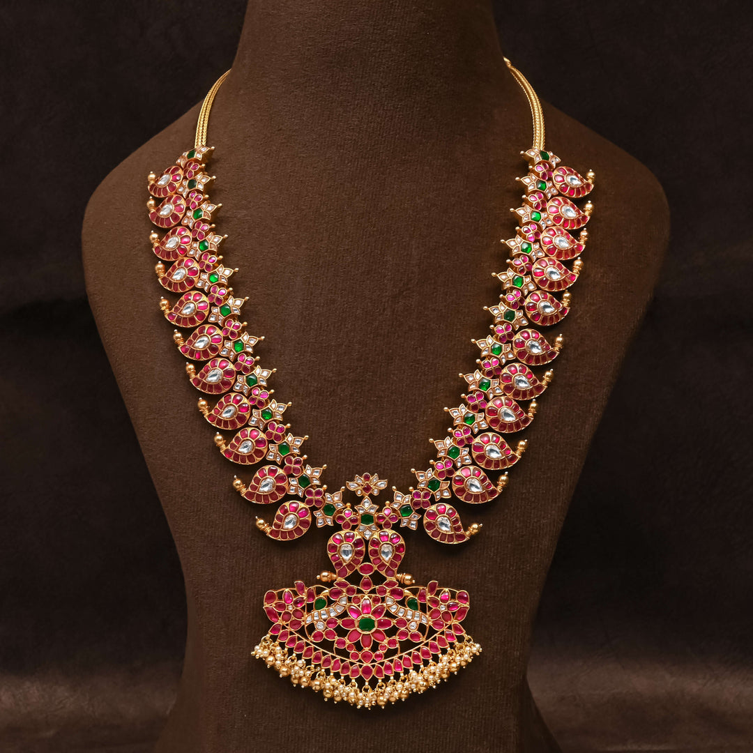 Silver Kundan Mango Necklace