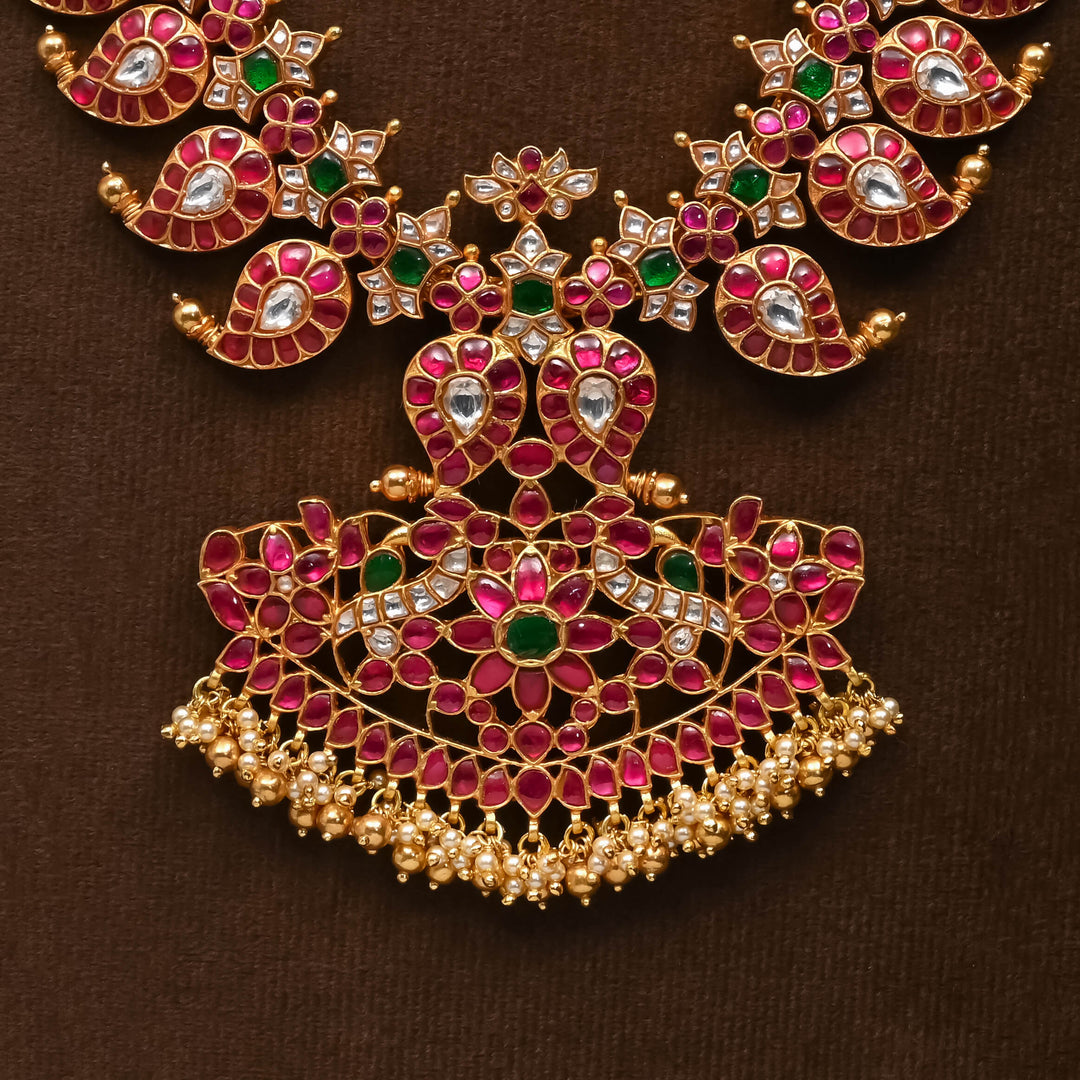 Silver Kundan Mango Necklace