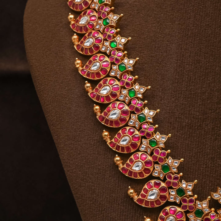 Silver Kundan Mango Necklace