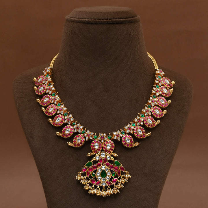 Silver Kundan Mango Necklace