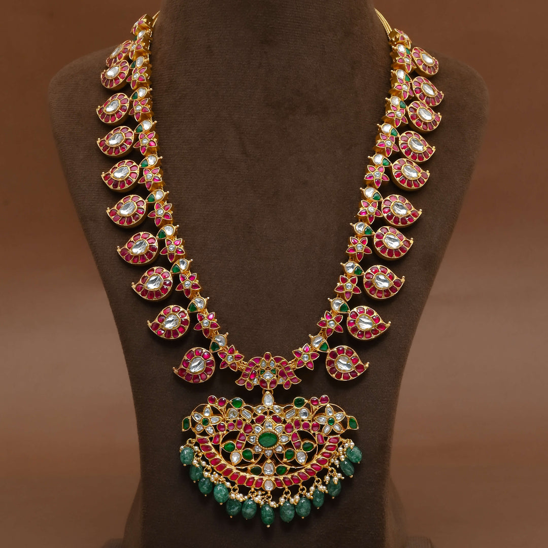 Silver Kundan Mango Necklace