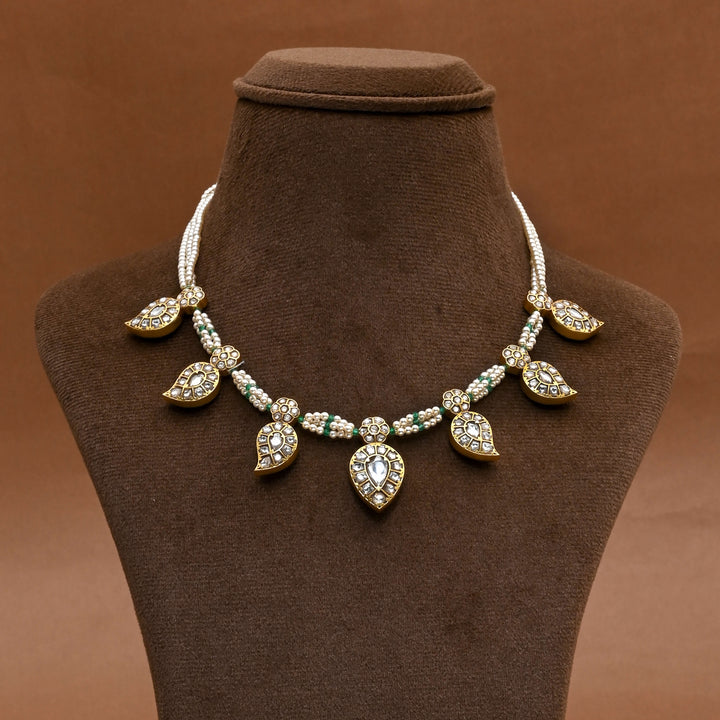 Silver Kundan Mango Necklace