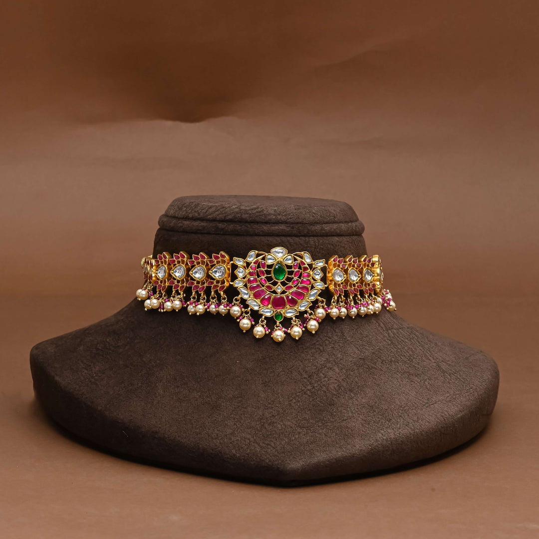 Silver Kundan Choker