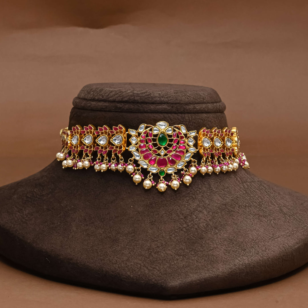 Silver Kundan Choker