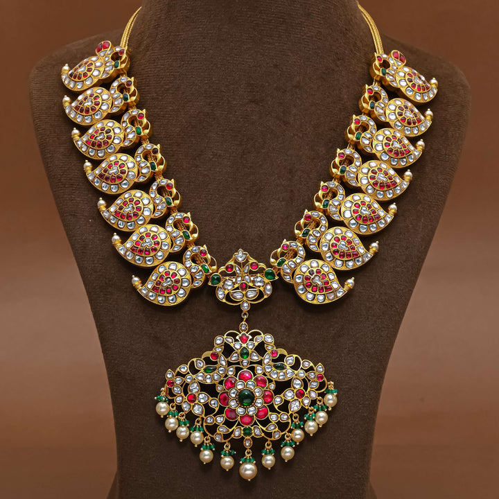Silver Kundan Mango Necklace