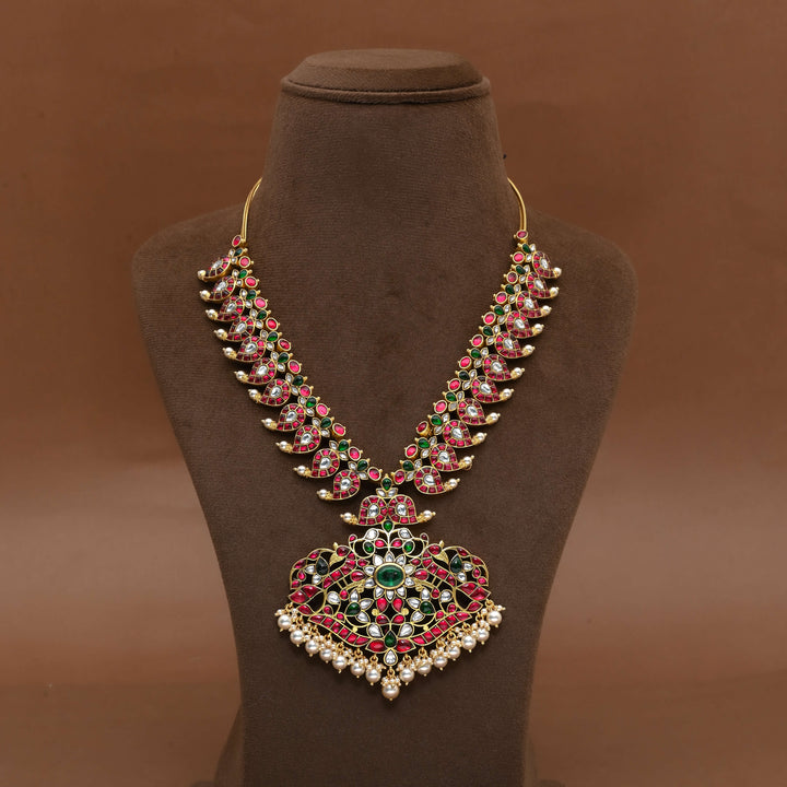 Silver Kundan Mango Necklace