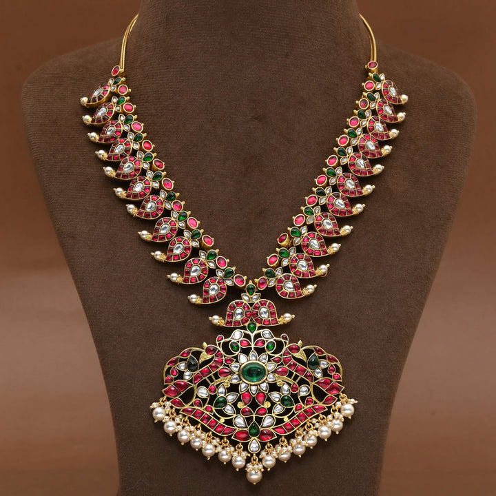 Silver Kundan Mango Necklace
