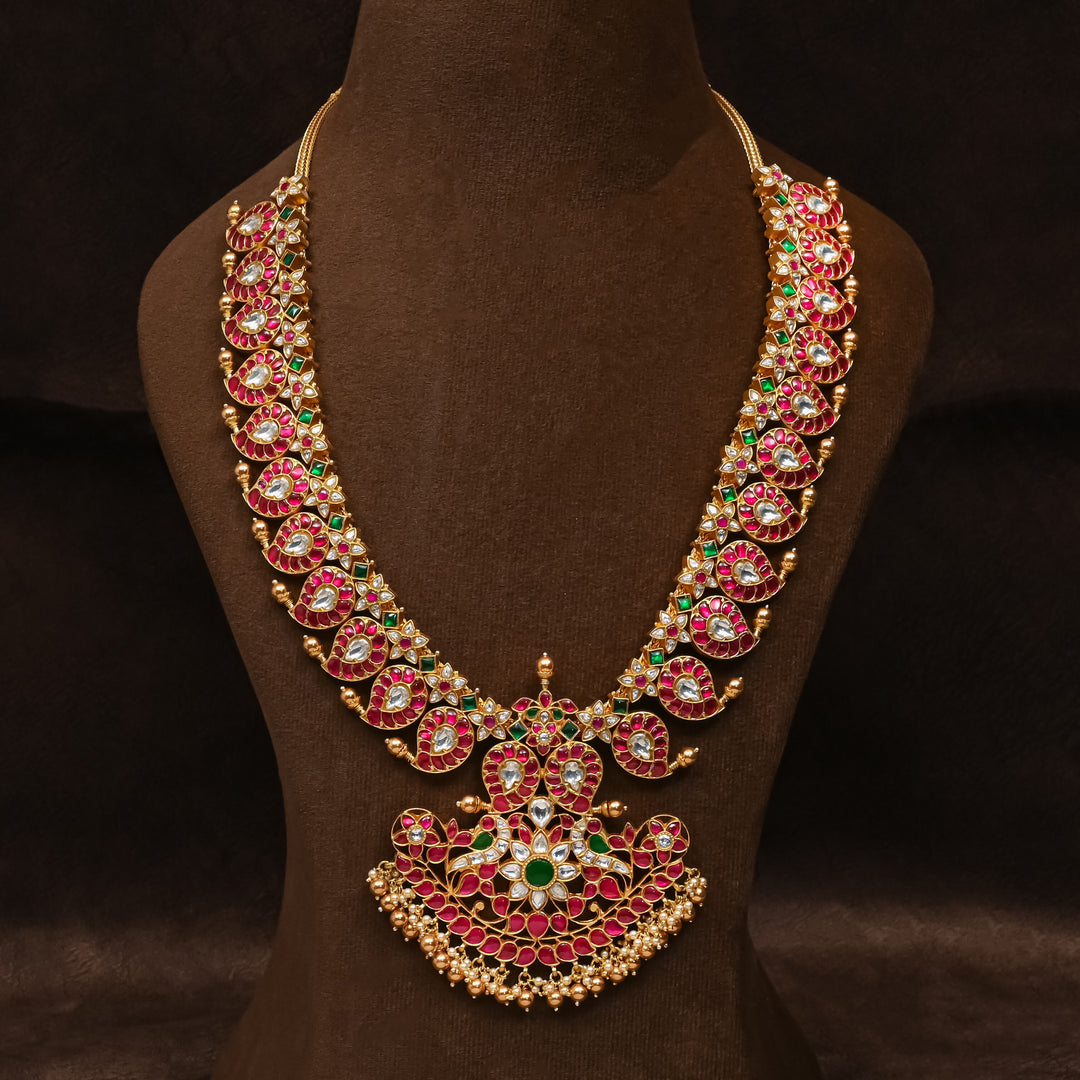 Silver Kundan Mango Necklace