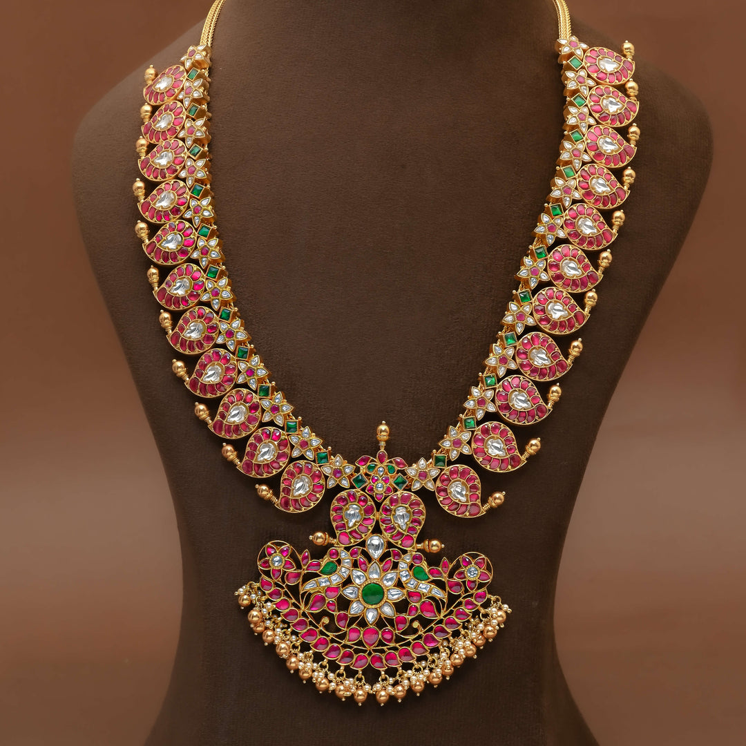 Silver Kundan Mango Necklace