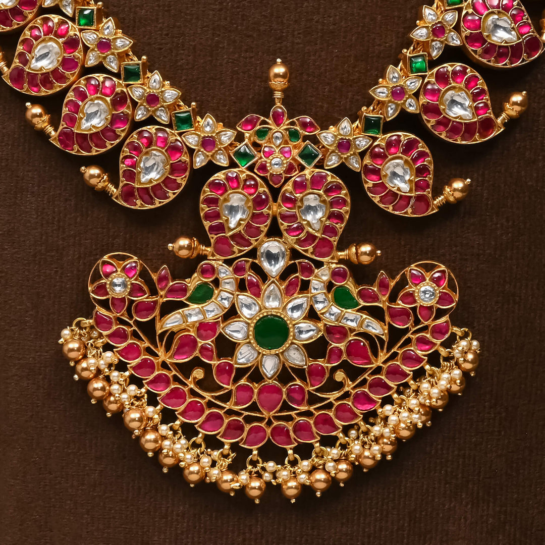 Silver Kundan Mango Necklace