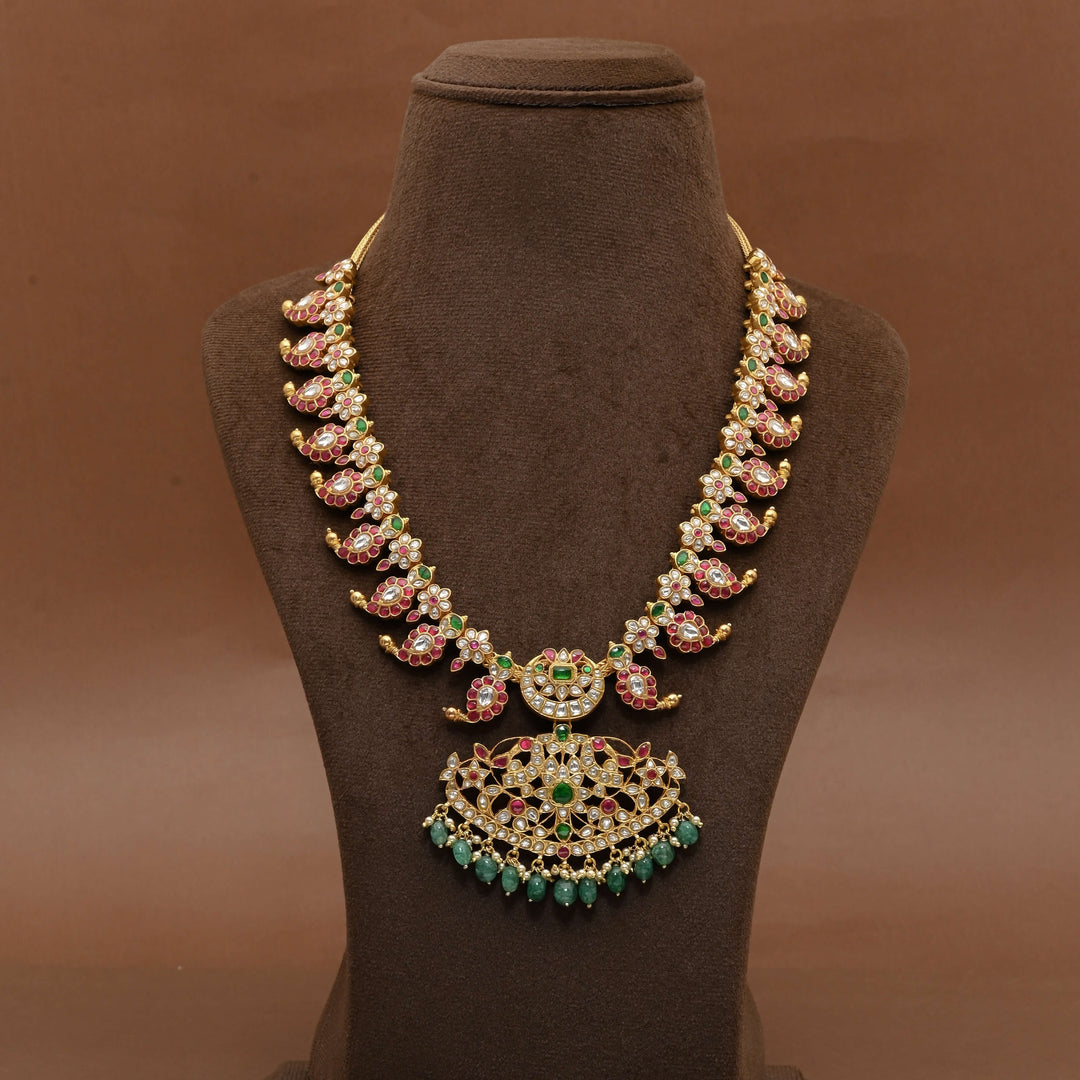 Silver Kundan Mango Necklace