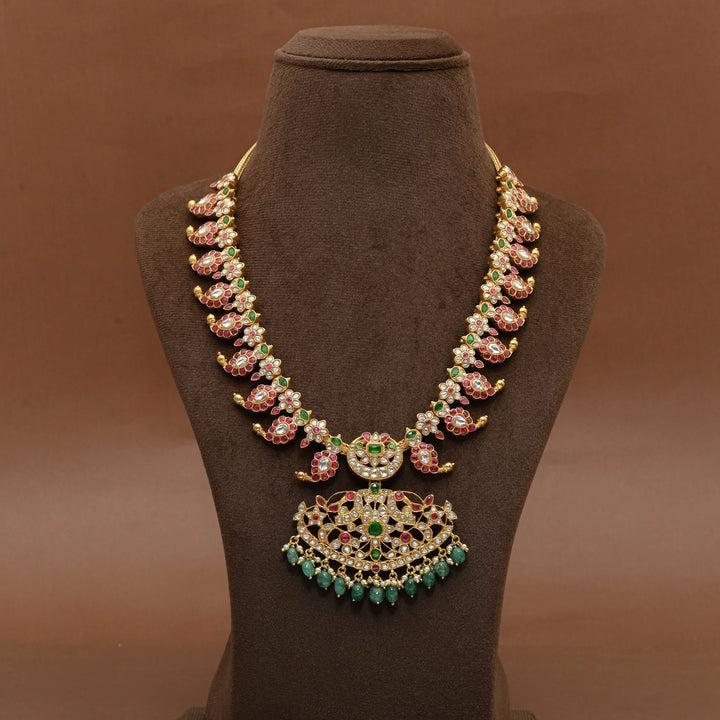 Silver Kundan Mango Necklace