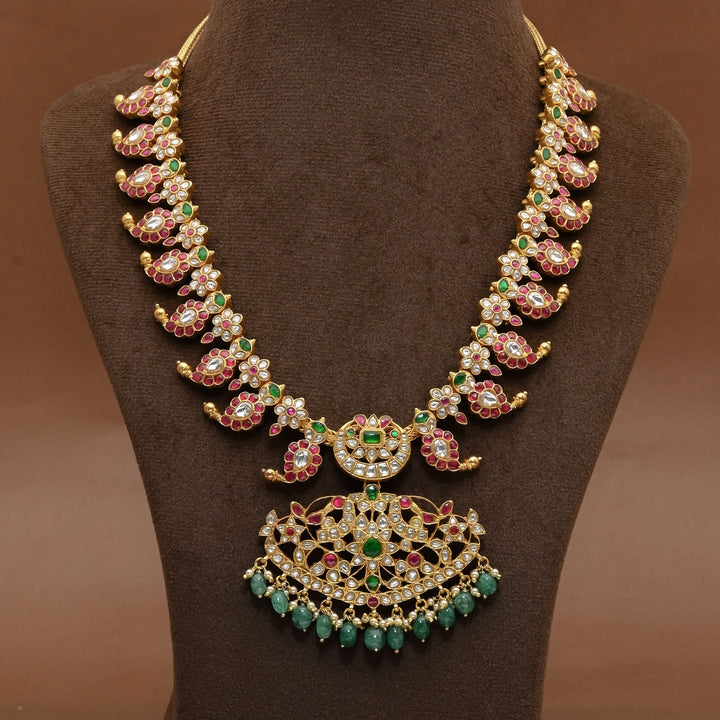 Silver Kundan Mango Necklace