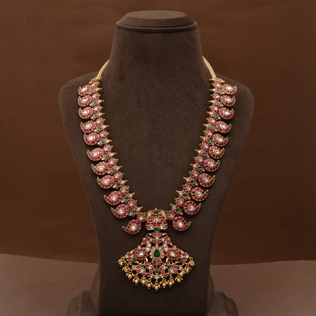 Silver Kundan Mango Necklace