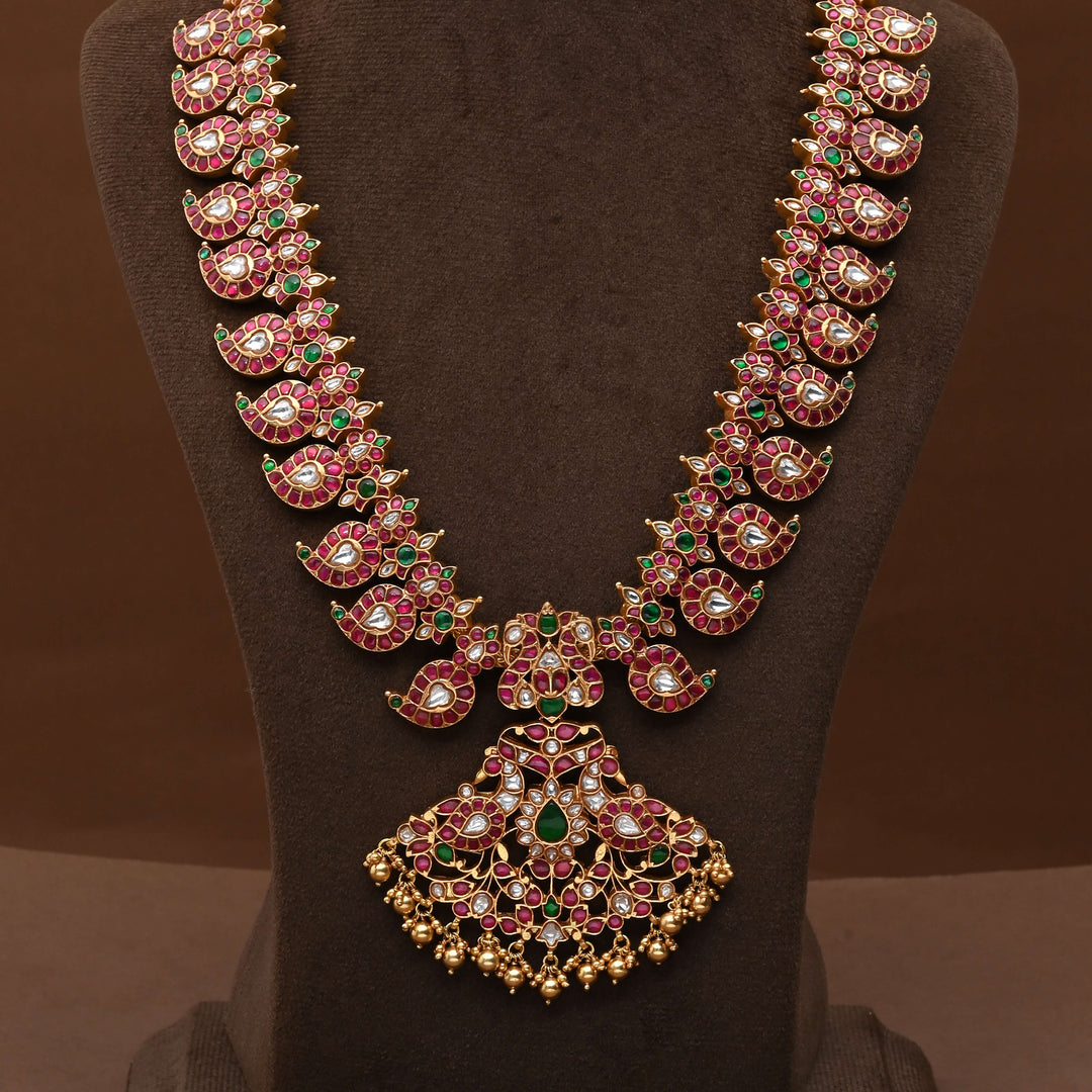 Silver Kundan Mango Necklace