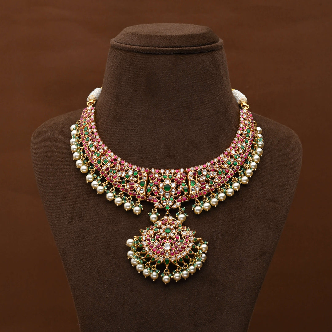 Silver Kundan Necklace