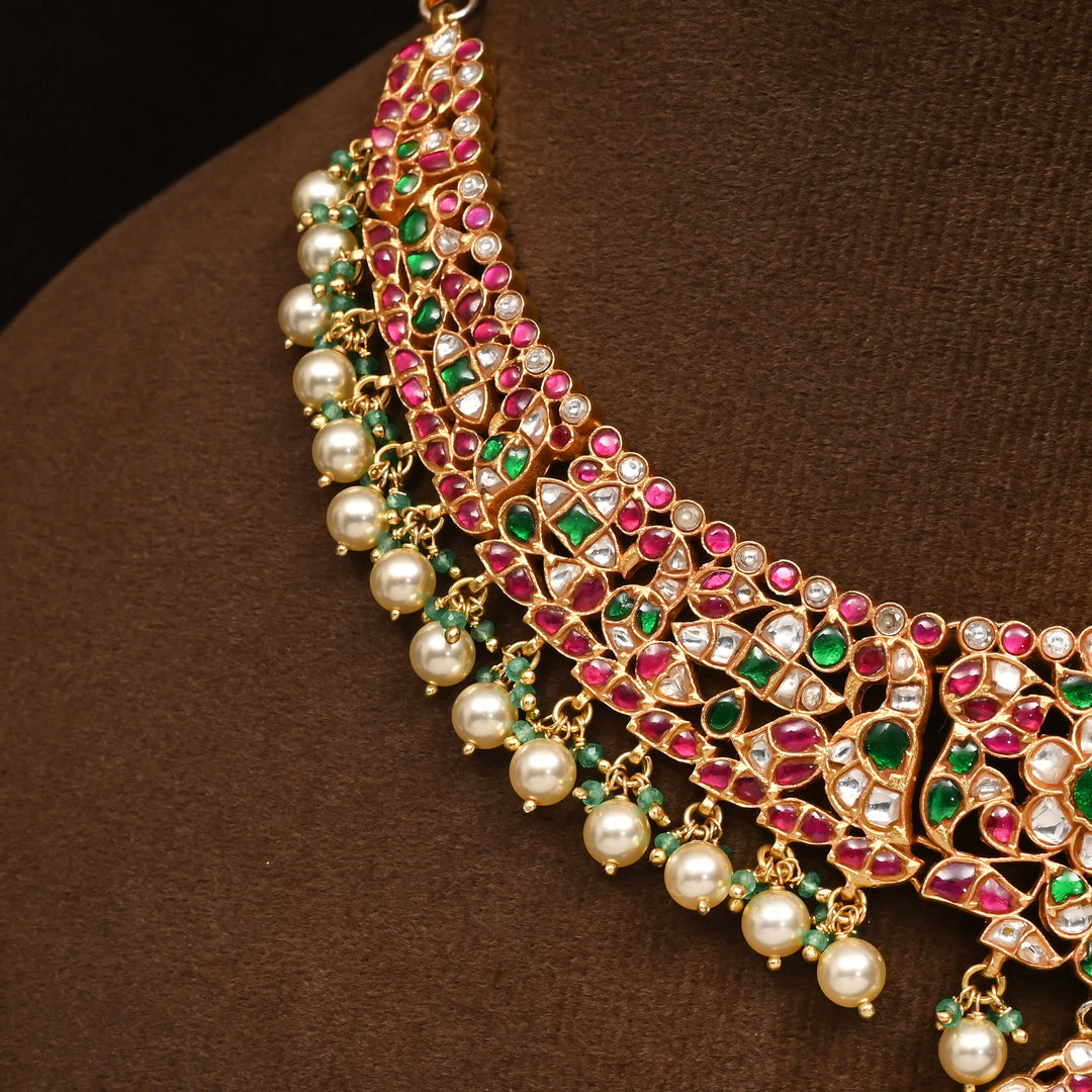Silver Kundan Necklace