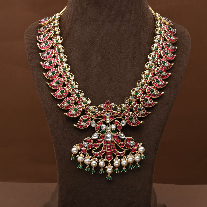 Silver Kundan Mango Necklace