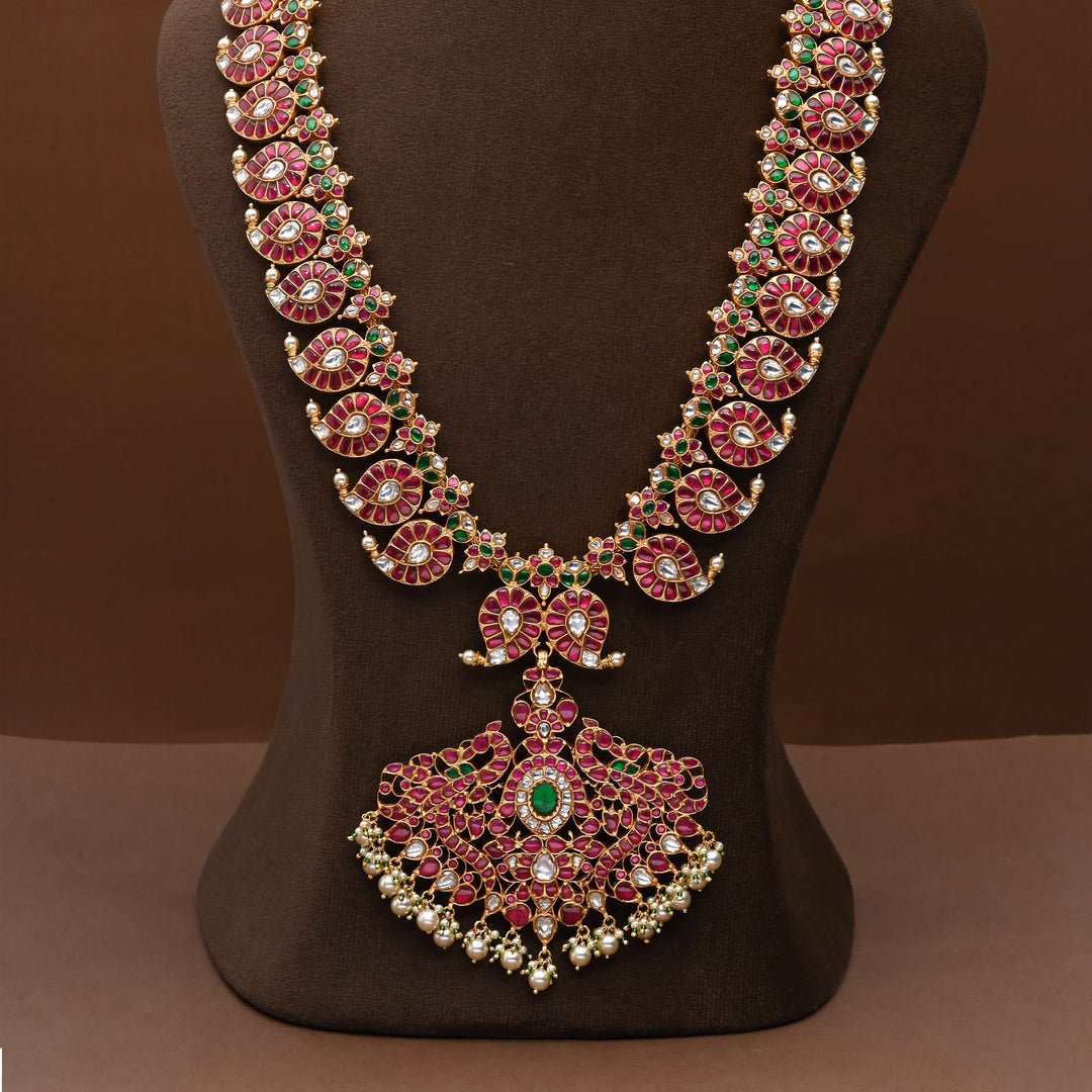 Silver Kundan Mango Necklace