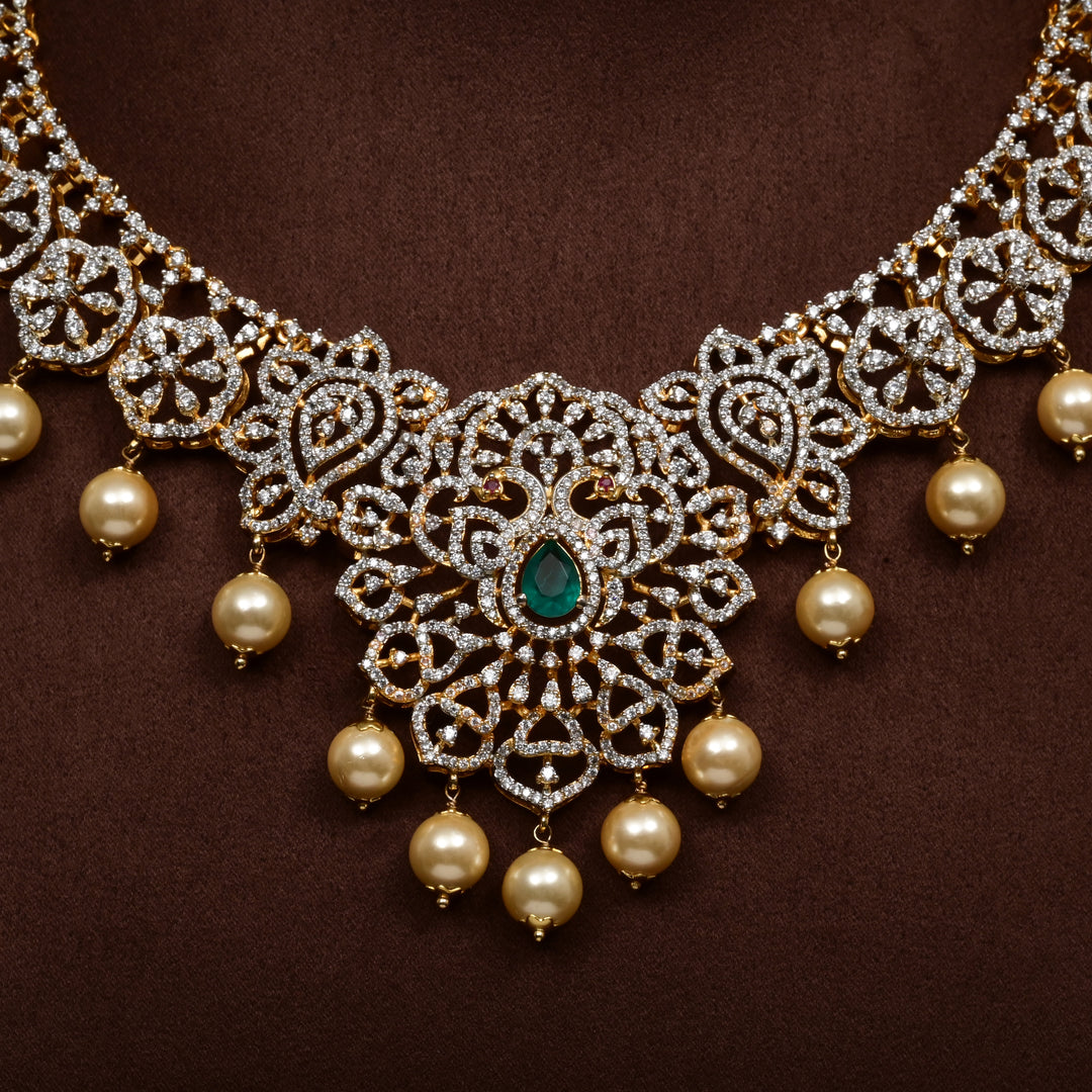 CZ Silver Emerald Necklace