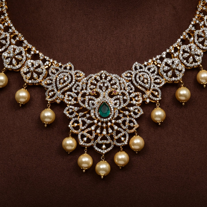 CZ Silver Emerald Necklace