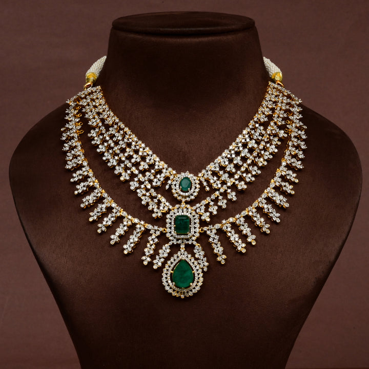 CZ Silver Emerald Necklace