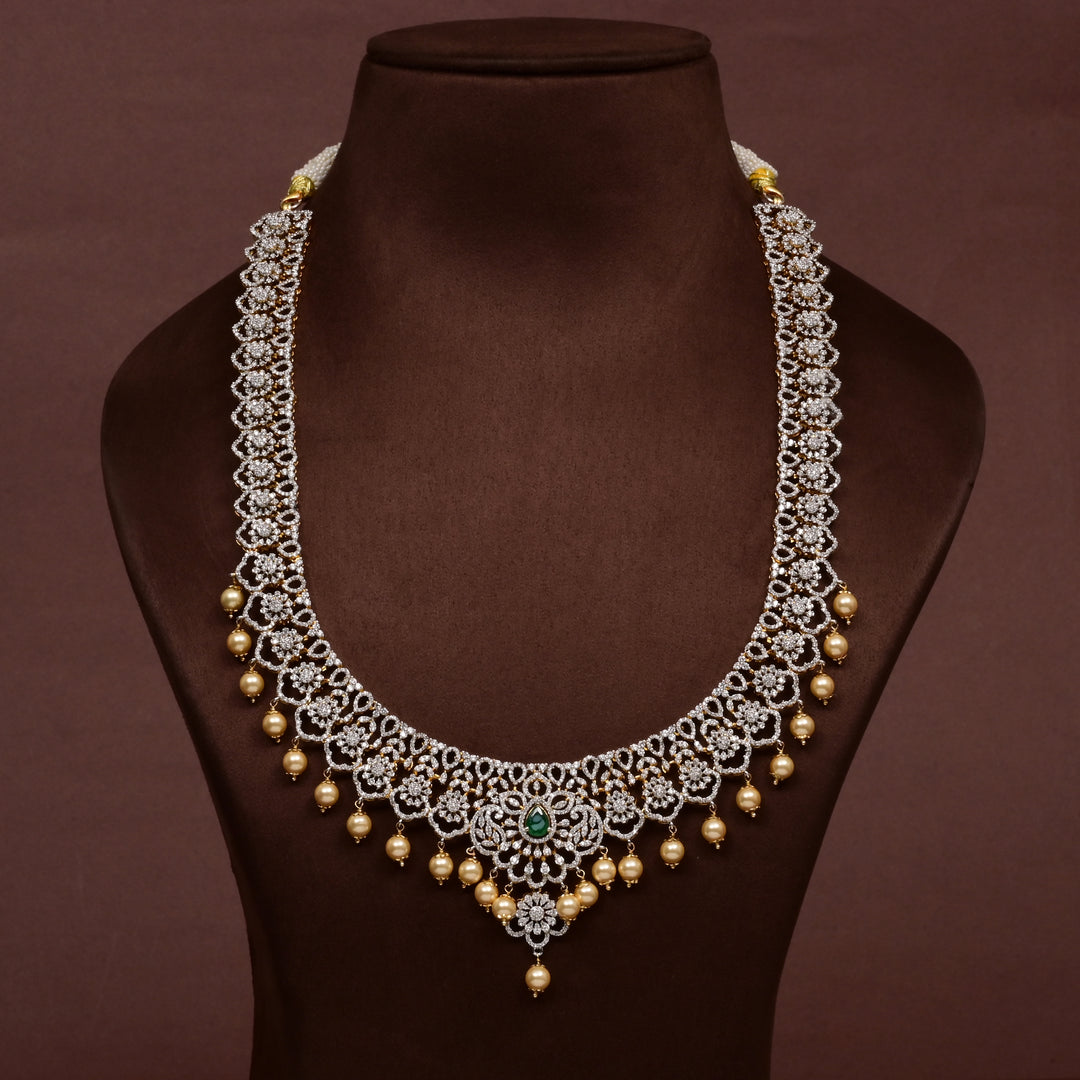 CZ Silver Emerald Necklace