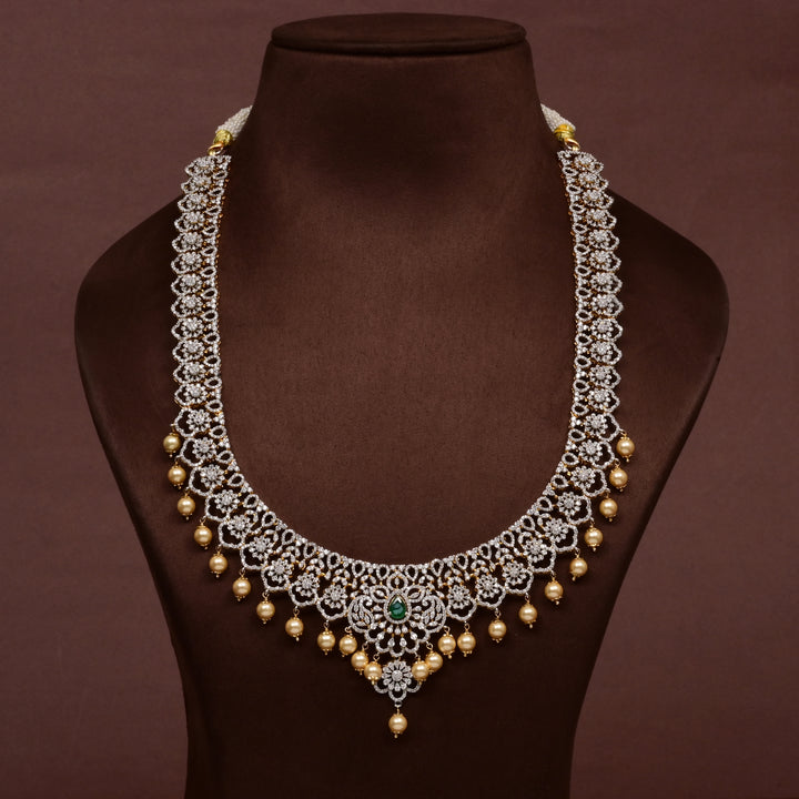 CZ Silver Emerald Necklace