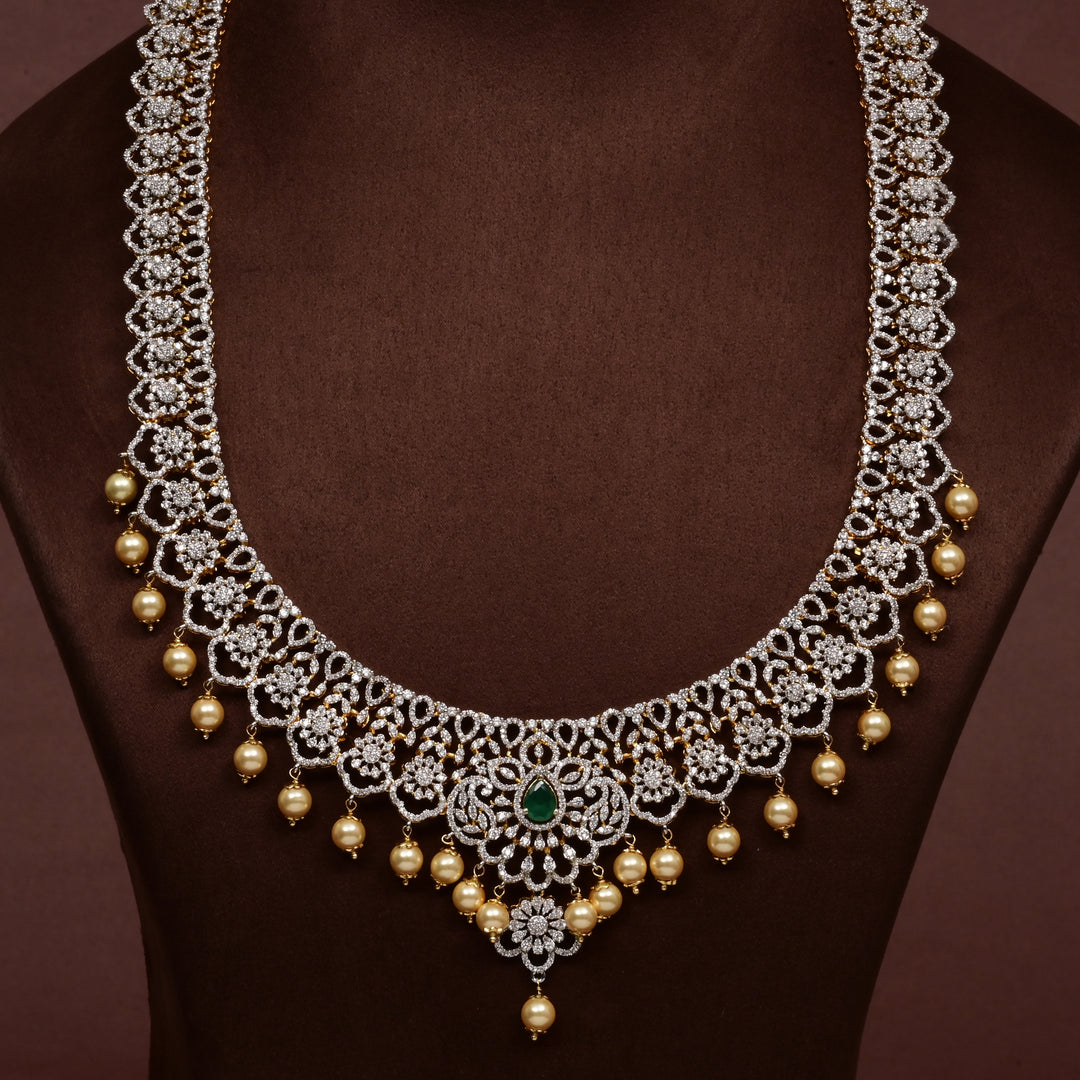 CZ Silver Emerald Necklace