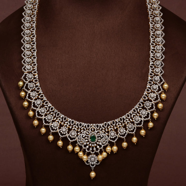 CZ Silver Emerald Necklace