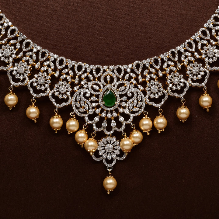 CZ Silver Emerald Necklace