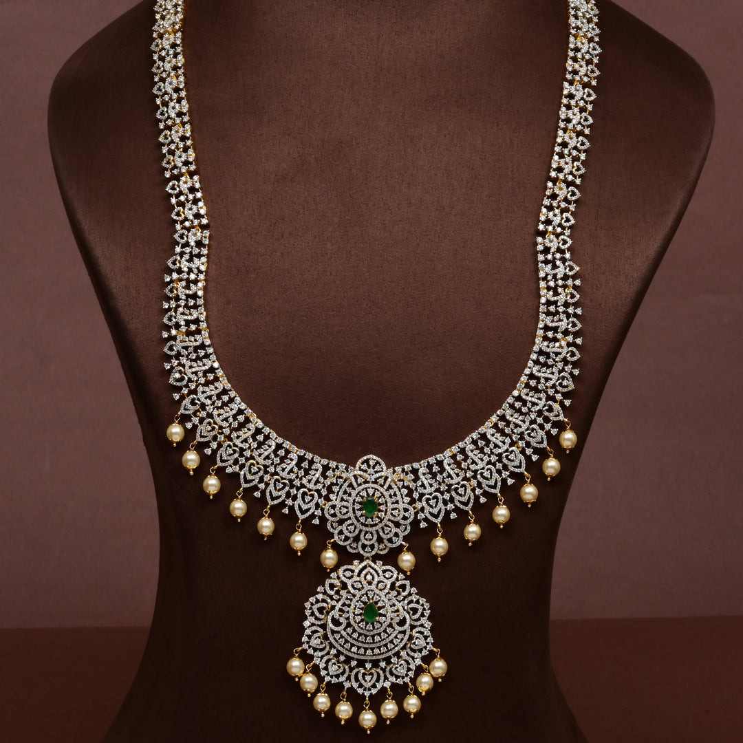 CZ Silver Emerald Necklace