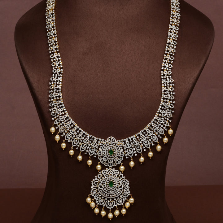 CZ Silver Emerald Necklace