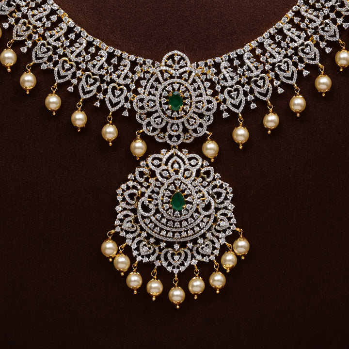 CZ Silver Emerald Necklace